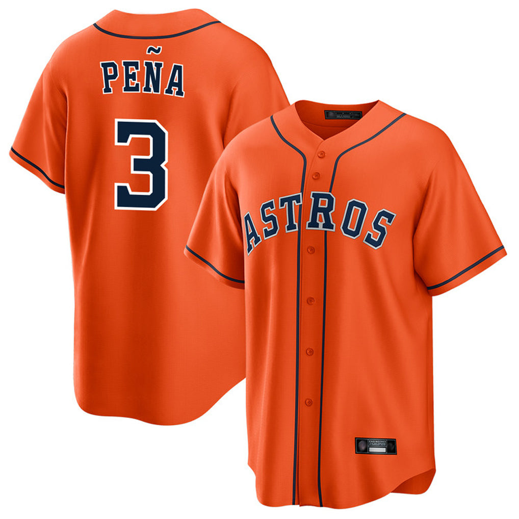 My Store H.Astros #3 Jeremy Pe?a Player Orange Home Game Stitched Jerseys