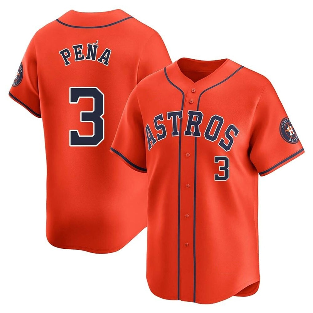 My Store H.Astros #3 Jeremy Pe?a Player Orange Home Limited Stitched Jerseys