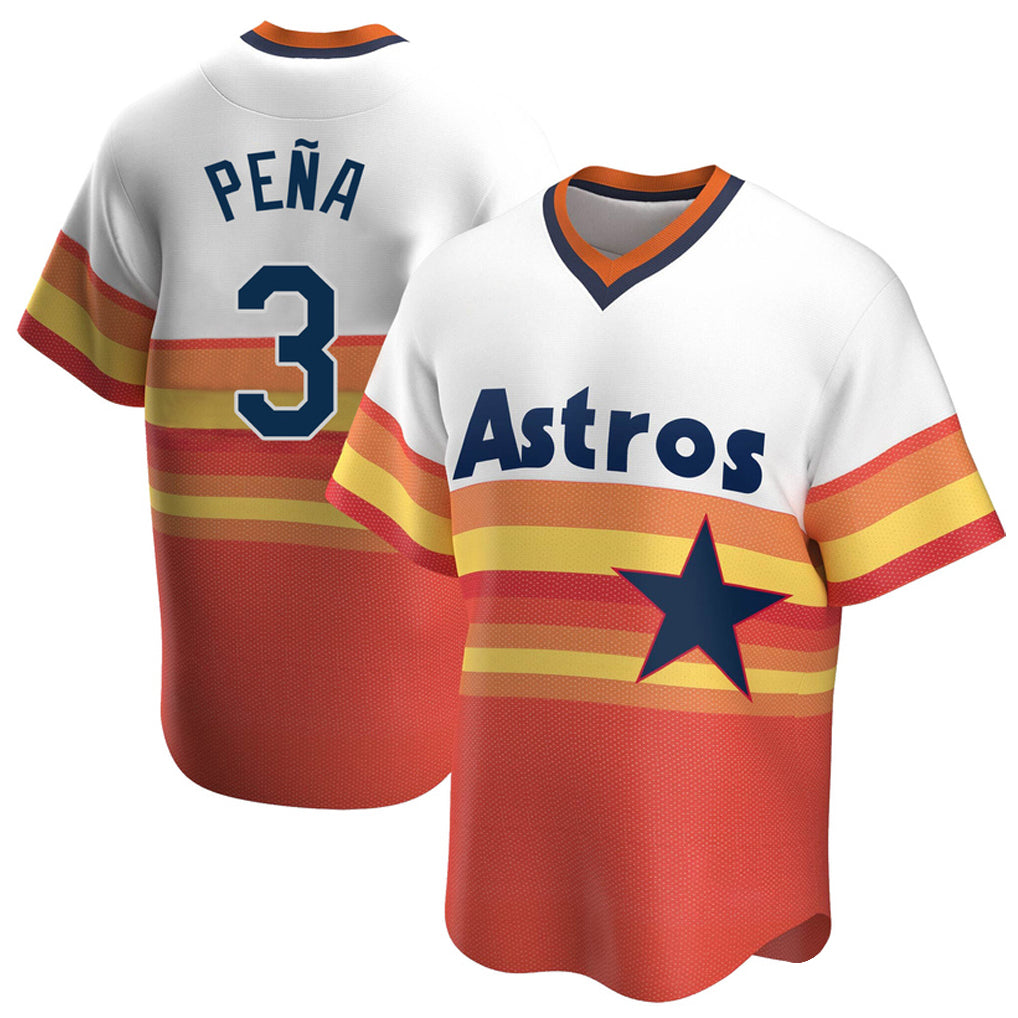 My Store H.Astros #3 Jeremy Pe?a Player Rainbow Cooperstown Collection T-shirt Stitched Jerseys