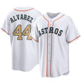 My Store H.Astros #44 Yordan Alvarez Player Gold Collection Game Home Stitched Jerseys