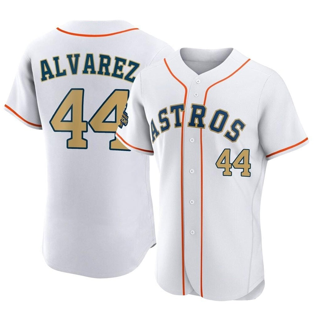 My Store H.Astros #44 Yordan Alvarez Player Gold Collection Limited Elite Home Stitched Jerseys