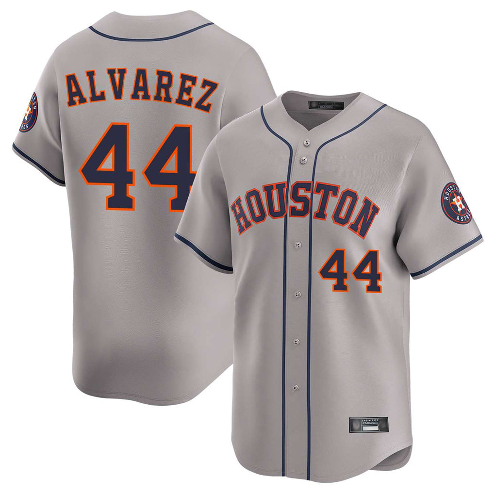 My Store H.Astros #44 Yordan Alvarez Player Gray Home Limited Stitched Jerseys