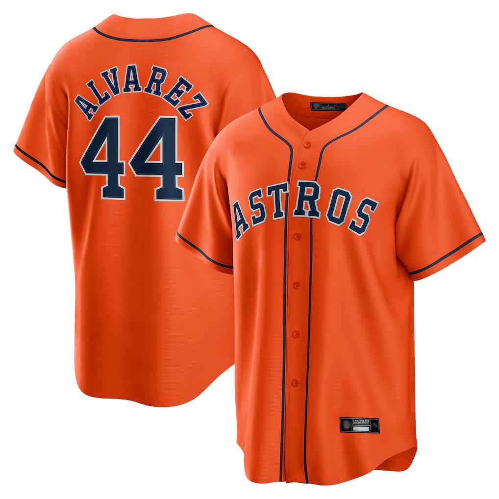 My Store H.Astros #44 Yordan Alvarez Player Orange Home Game Stitched Jerseys