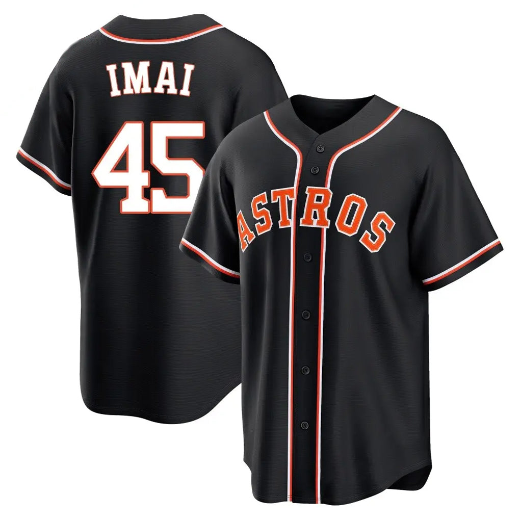My Store H.Astros #45 Tatsuya Imai Player Black Fashion Out Home Game Stitched Jerseys