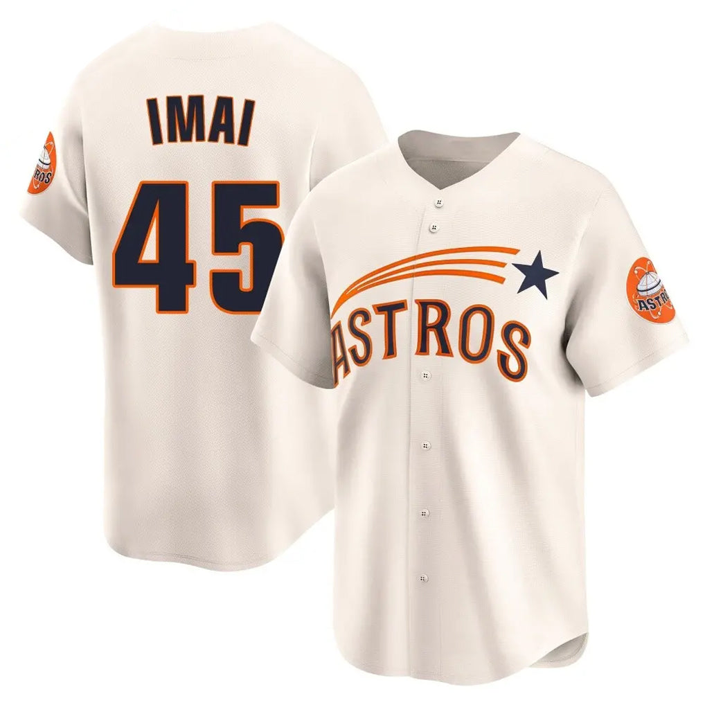 My Store H.Astros #45 Tatsuya Imai Player Cream Throwback Cooperstown Collection Limited Stitched Jerseys