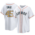 My Store H.Astros #45 Tatsuya Imai Player Gold Collection Game Home Stitched Jerseys