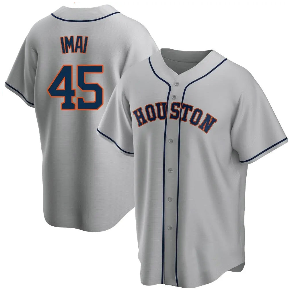 My Store H.Astros #45 Tatsuya Imai Player Gray Home Game Stitched Jerseys