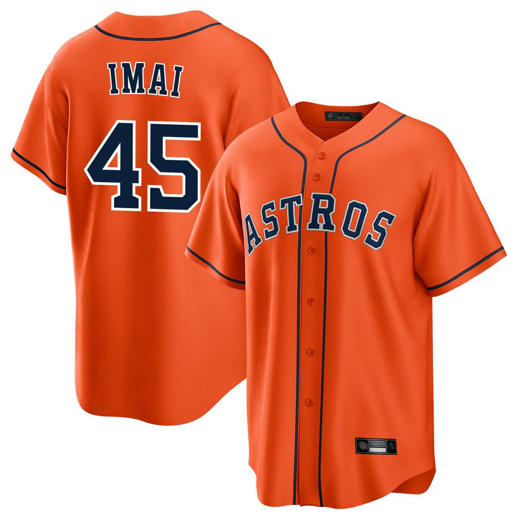 My Store H.Astros #45 Tatsuya Imai Player Orange Home Game Stitched Jerseys