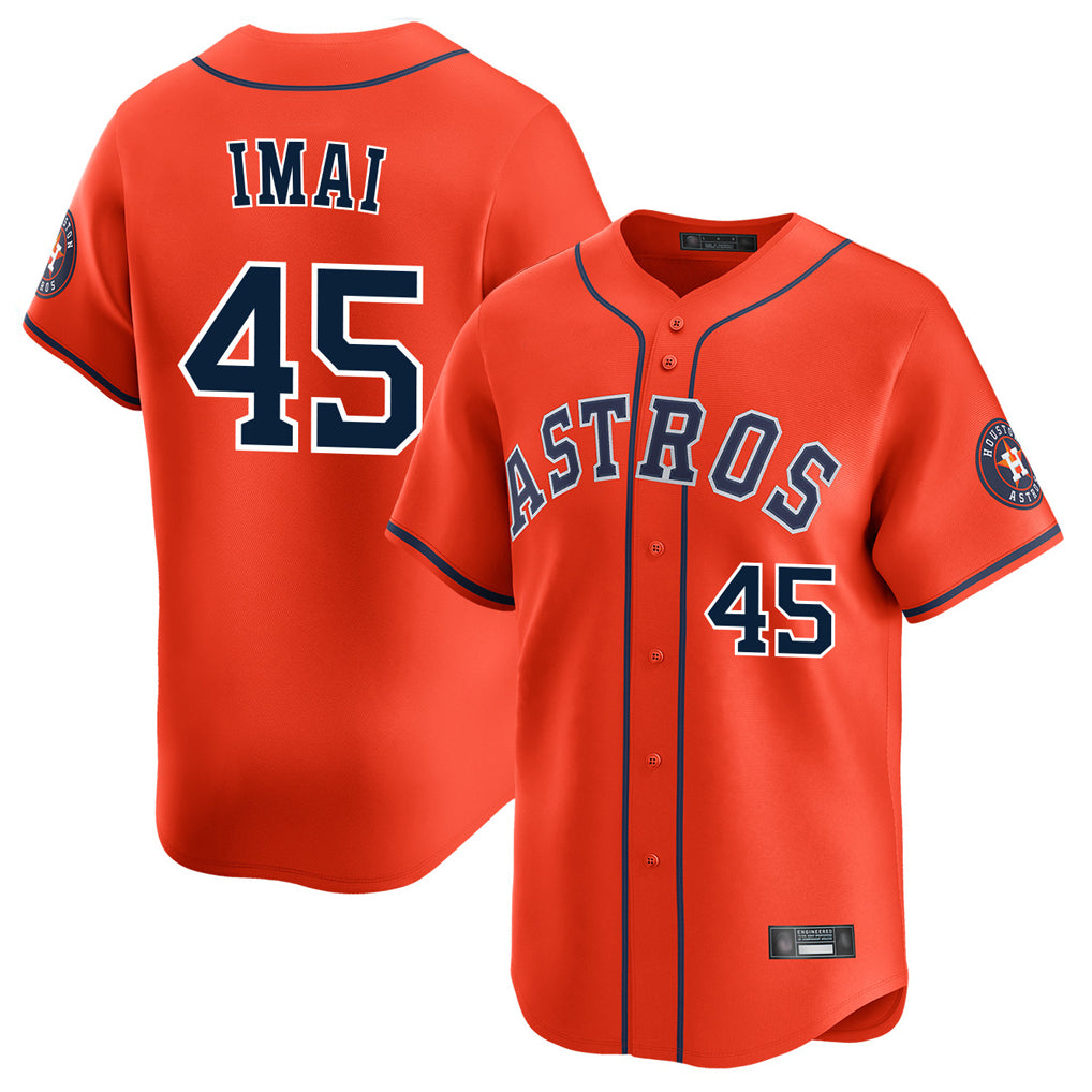 My Store H.Astros #45 Tatsuya Imai Player Orange Home Limited Stitched Jerseys