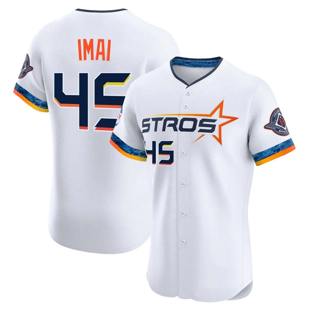 My Store H.Astros #45 Tatsuya Imai Player White City Connect Limited Elite Home Stitched Jerseys