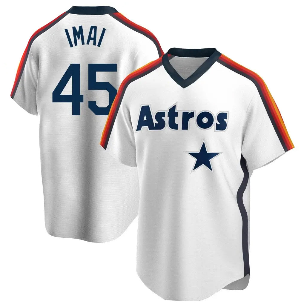 My Store H.Astros #45 Tatsuya Imai Player White Cooperstown Collection T-shirt Stitched Jerseys