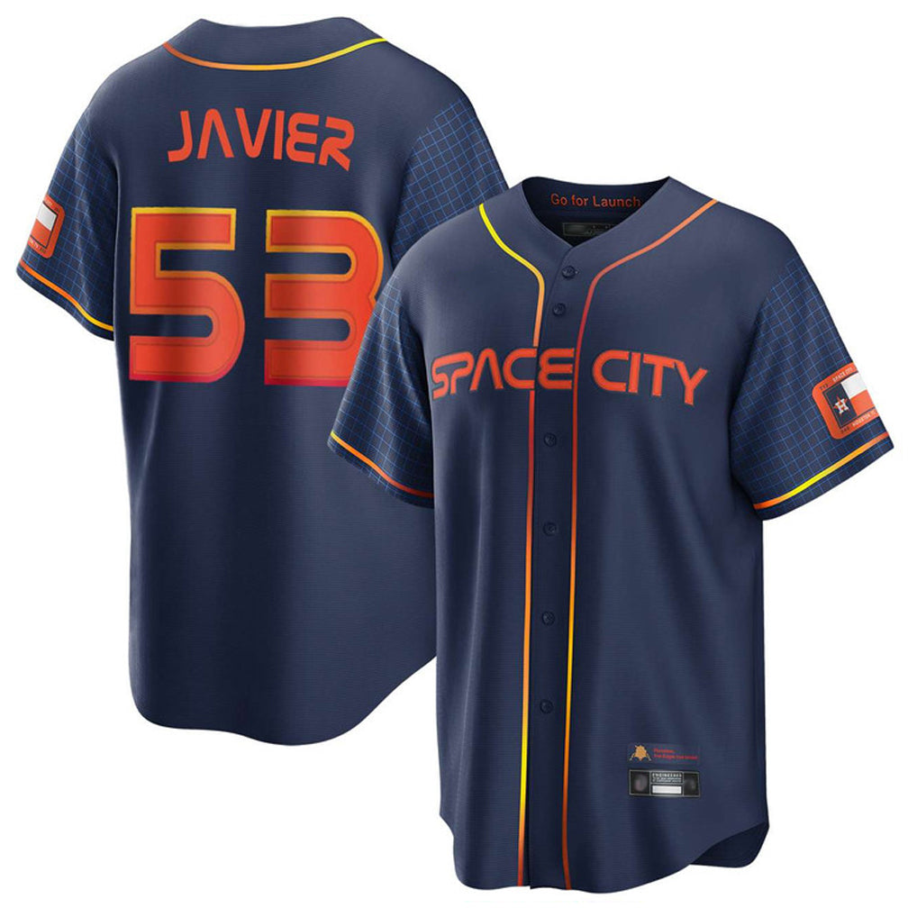 My Store H.Astros #53 Cristian Javier Player Navy City Connect Home Game Stitched Jerseys