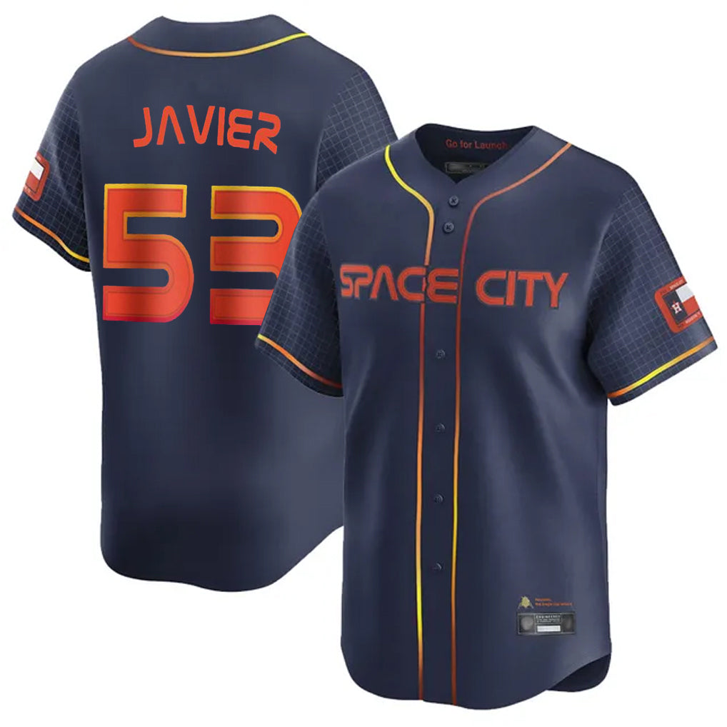 My Store H.Astros #53 Cristian Javier Player Navy City Connect Home Limited Stitched Jerseys
