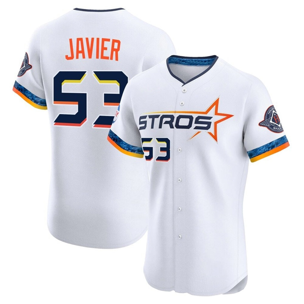 My Store H.Astros #53 Cristian Javier Player White City Connect Limited Elite Home Stitched Jerseys