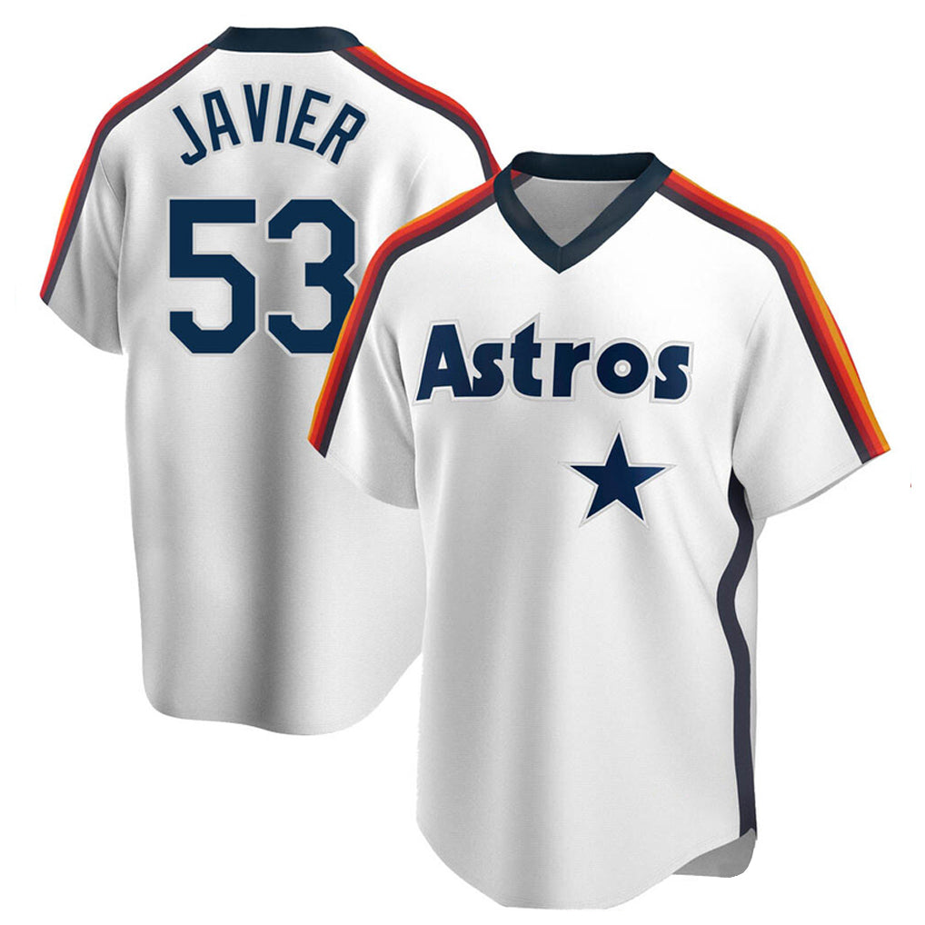 My Store H.Astros #53 Cristian Javier Player White Cooperstown Collection T-shirt Stitched Jerseys