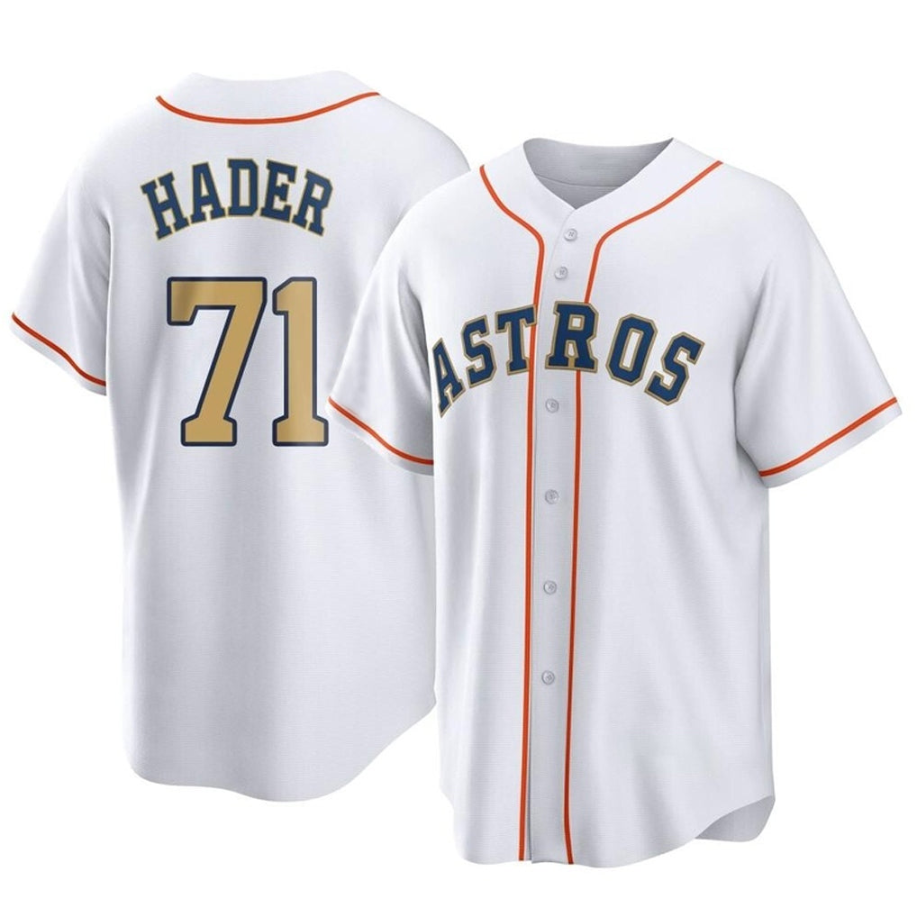 My Store H.Astros #71 Josh Hader Player Gold Collection Game Home Stitched Jerseys