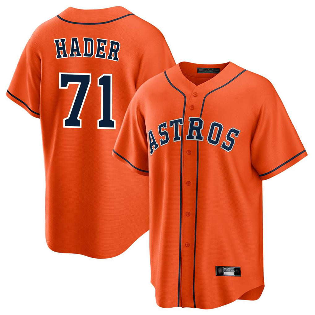 My Store H.Astros #71 Josh Hader Player Orange Home Game Stitched Jerseys