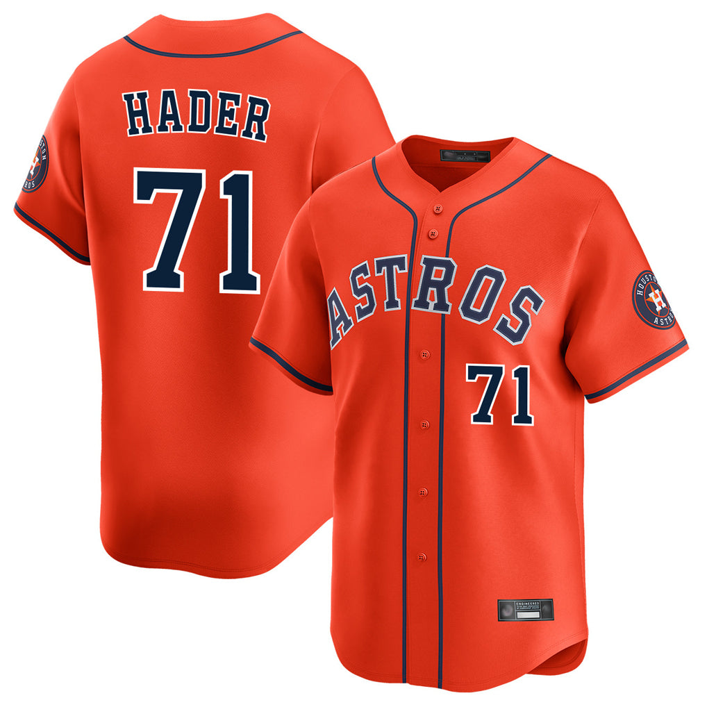 My Store H.Astros #71 Josh Hader Player Orange Home Limited Stitched Jerseys