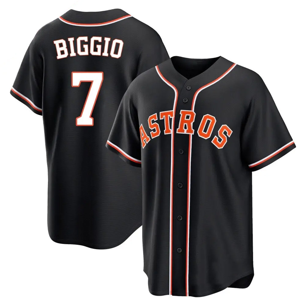 My Store H.Astros #7 Craig Biggio Player Black Fashion Out Home Game Stitched Jerseys