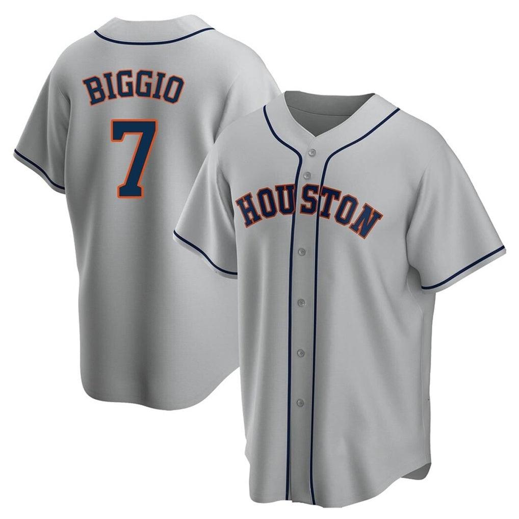 My Store H.Astros #7 Craig Biggio Player Gray Home Game Stitched Jerseys