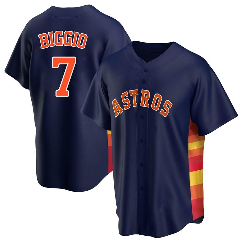 My Store H.Astros #7 Craig Biggio Player Navy Home Game Stitched Jerseys