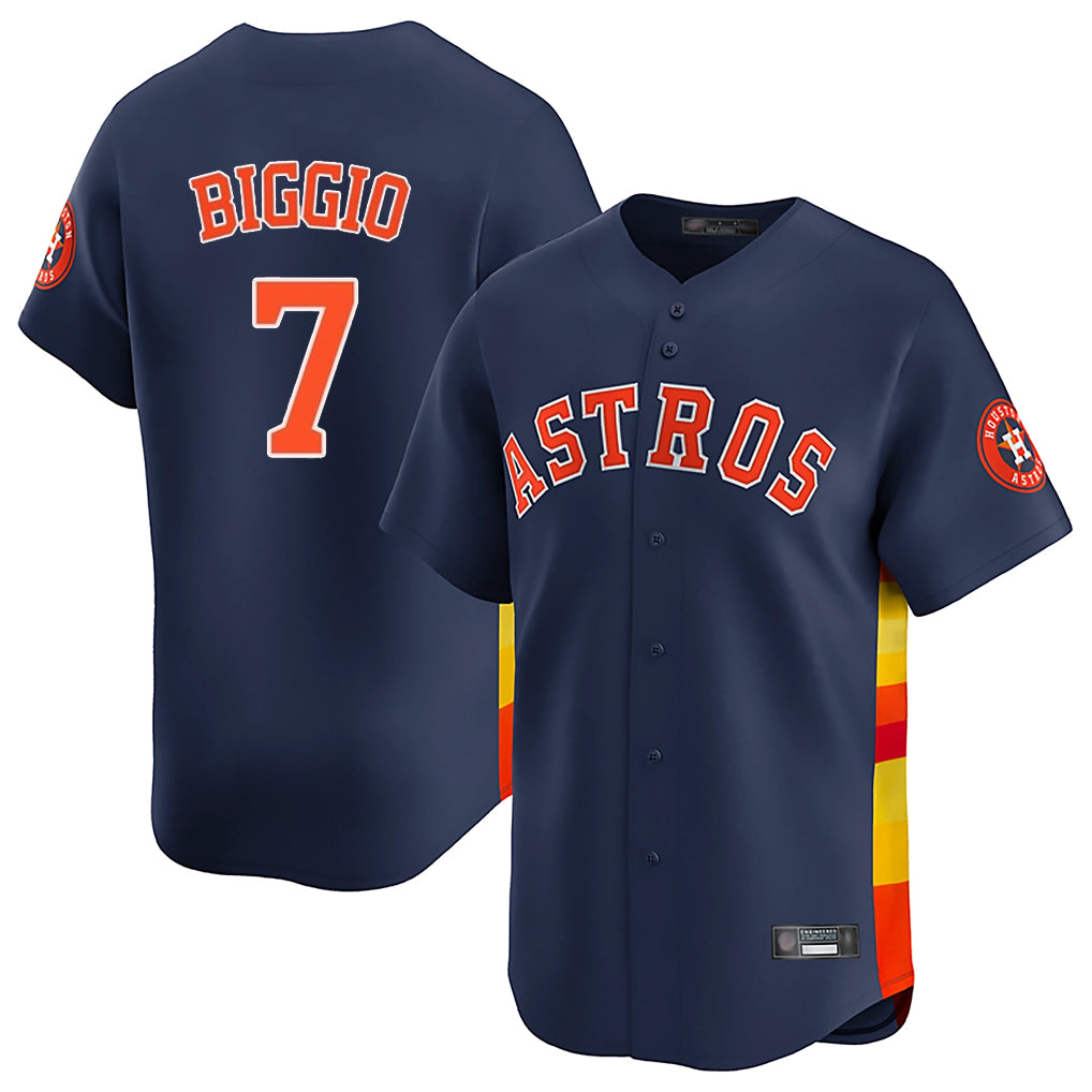 My Store H.Astros #7 Craig Biggio Player Navy Home Limited Stitched Jerseys