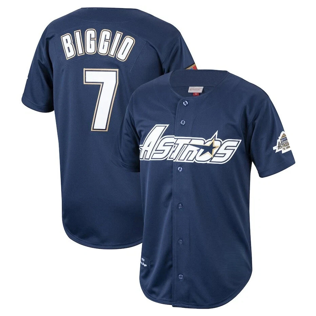 My Store H.Astros #7 Craig Biggio Player Navy Mitchell & Ness Cooperstown Collection 1994 Limited Stitched Jerseys