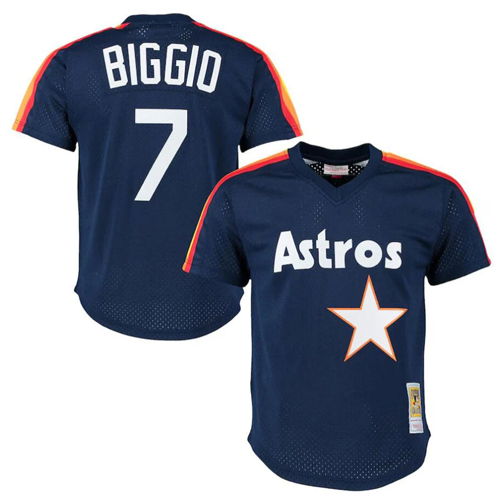 My Store H.Astros #7 Craig Biggio Player Navy Mitchell & Ness Cooperstown Mesh Limited Stitched Jerseys