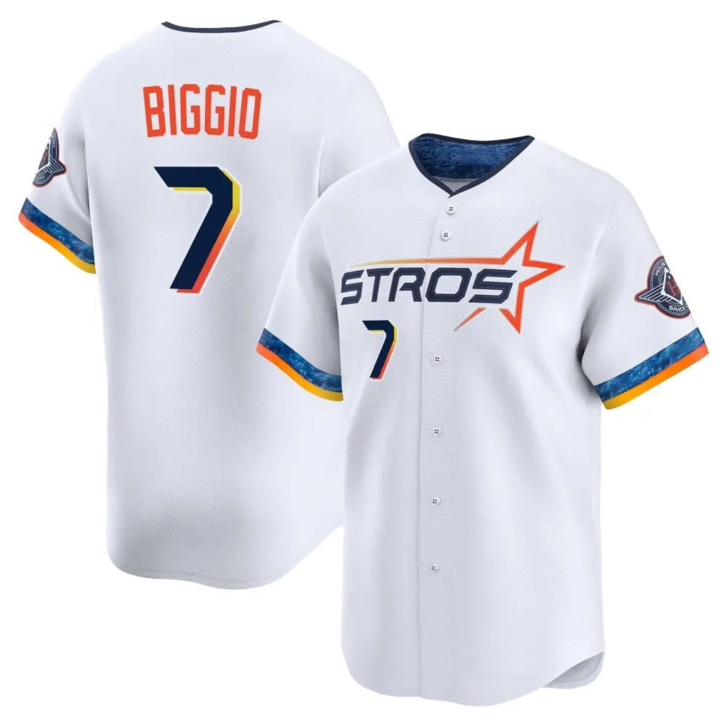 My Store H.Astros #7 Craig Biggio Player White City Connect Limited Home Stitched Jerseys