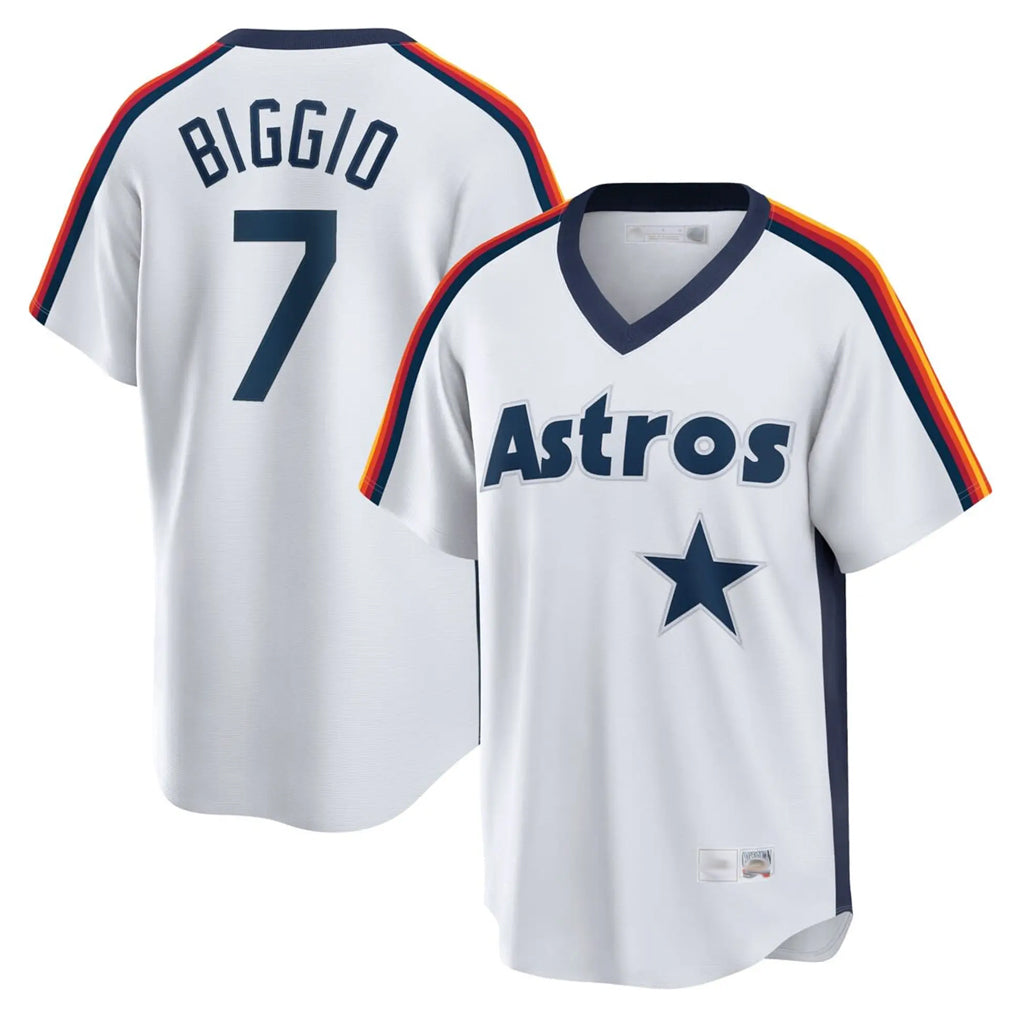 My Store H.Astros #7 Craig Biggio Player White Cooperstown Collection T-shirt Stitched Jerseys