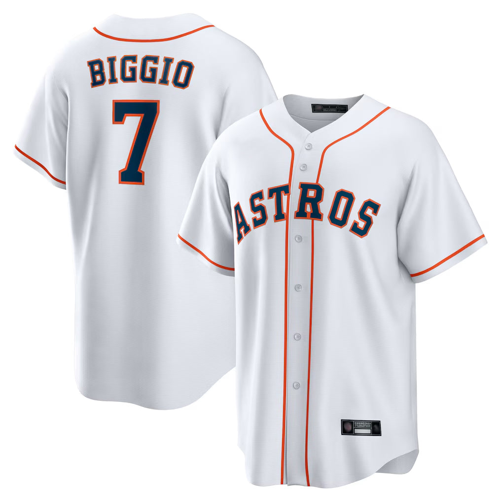 My Store H.Astros #7 Craig Biggio Player White Home Game Stitched Jerseys