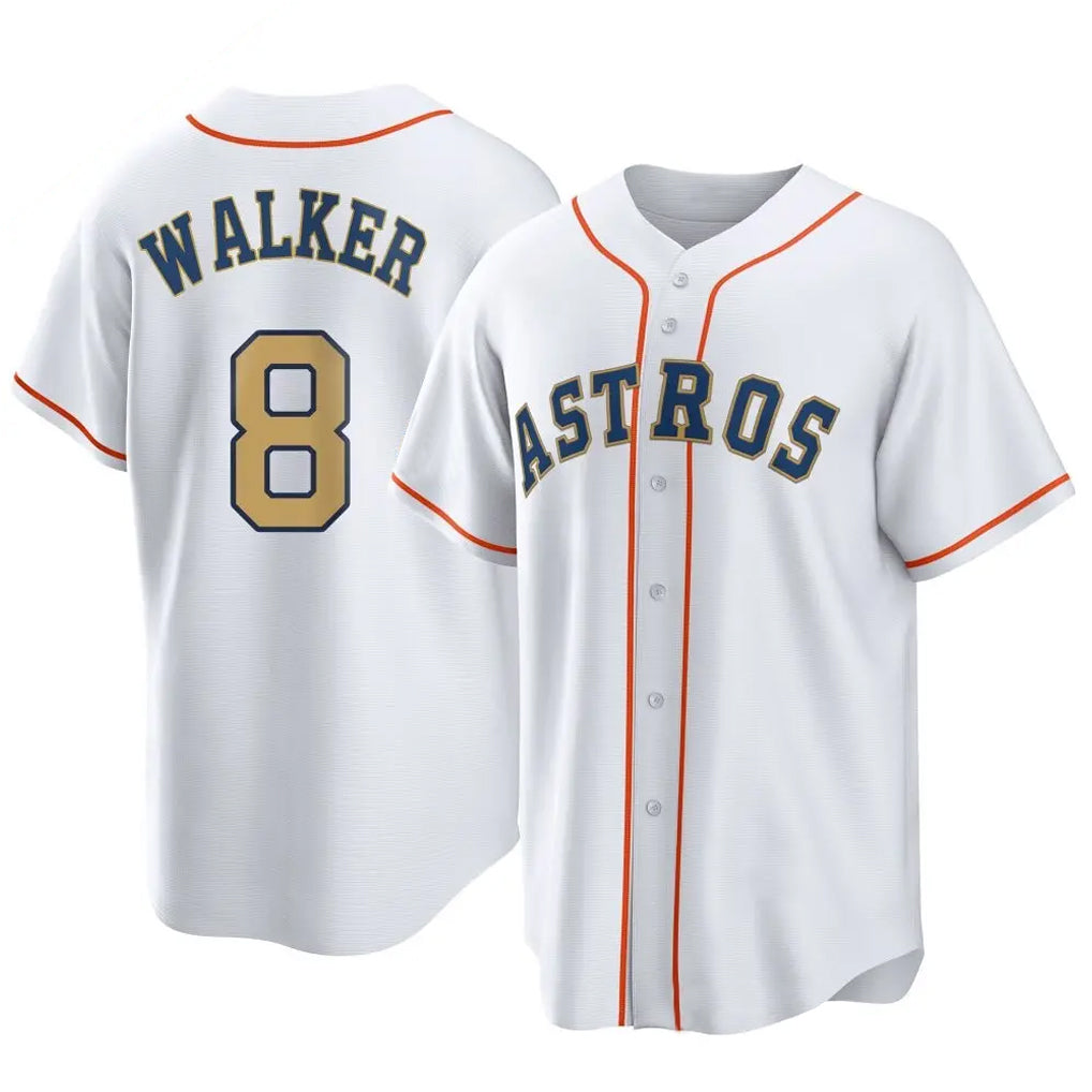 My Store H.Astros #8 Christian Walker Player Gold Collection Game Home Stitched Jerseys