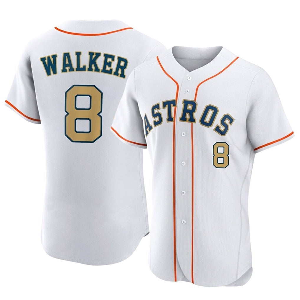 My Store H.Astros #8 Christian Walker Player Gold Collection Limited Elite Home Stitched Jerseys
