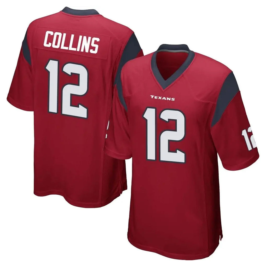 My Store H.Texans #12 Nico Collins Player Red Home Game Stitched Jerseys