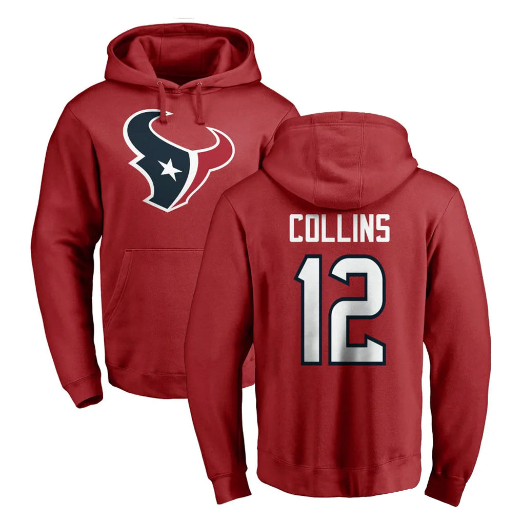 My Store H.Texans #12 Nico Collins Player Red Pro Line Pullover Hoodie Limited Game Stitched Jerseys