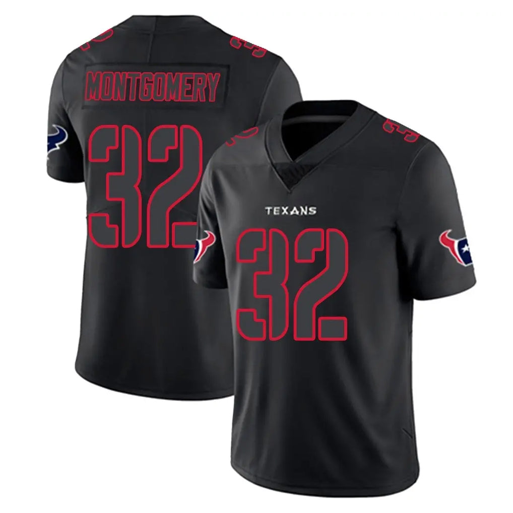 My Store H.Texans #32 David Montgomery Player Black Impact Limited Game Stitched Jerseys