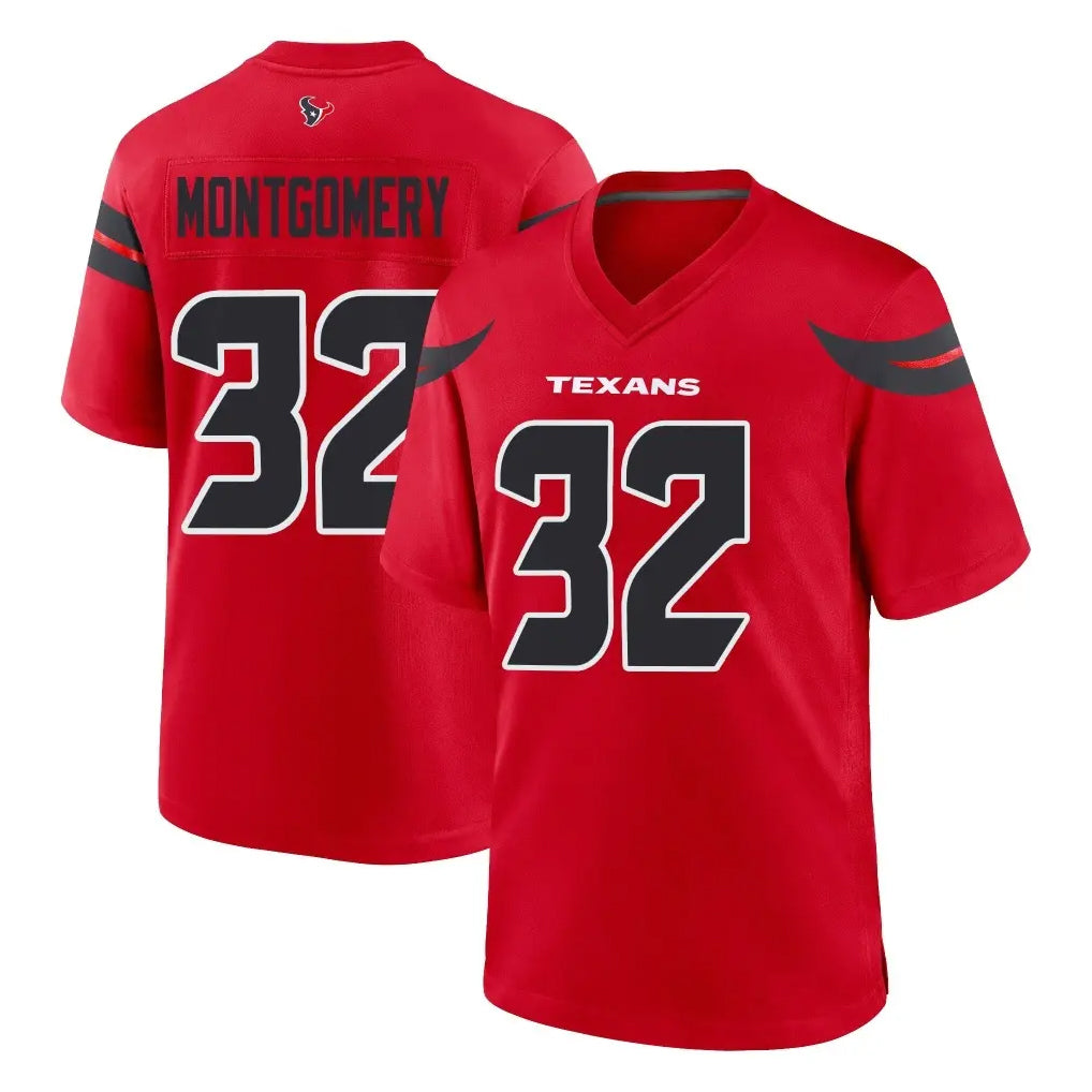 My Store H.Texans #32 David Montgomery Player Red Alternate Home Game Stitched Jerseys