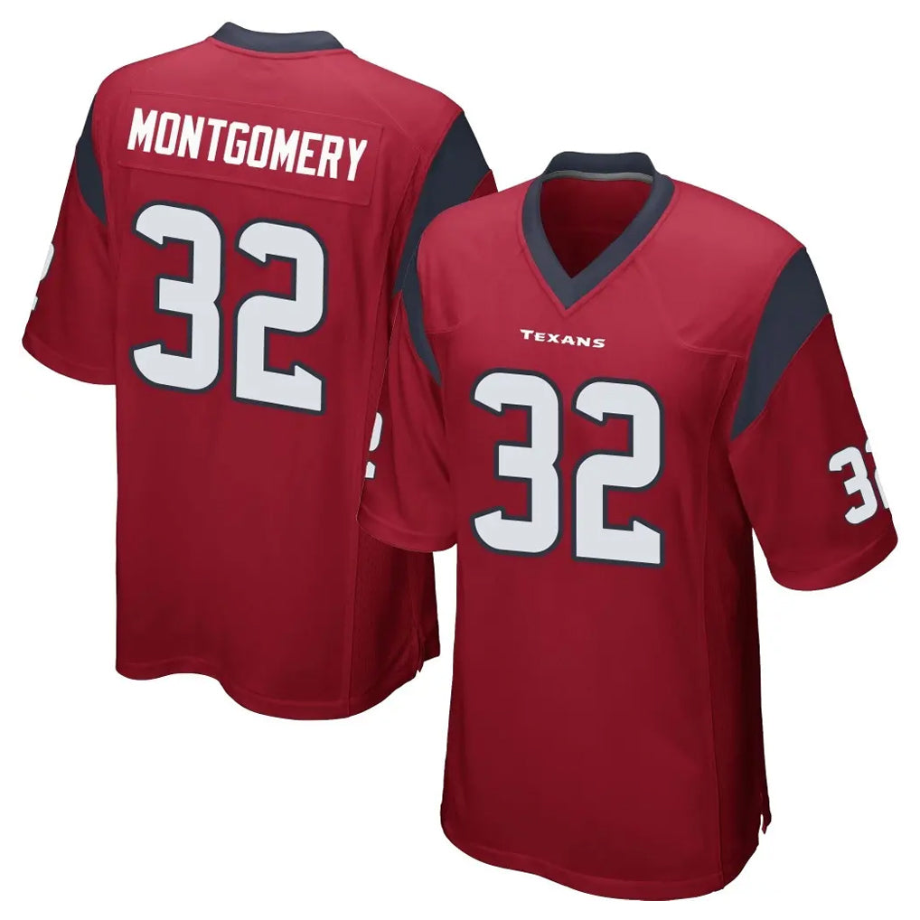 My Store H.Texans #32 David Montgomery Player Red Home Game Stitched Jerseys