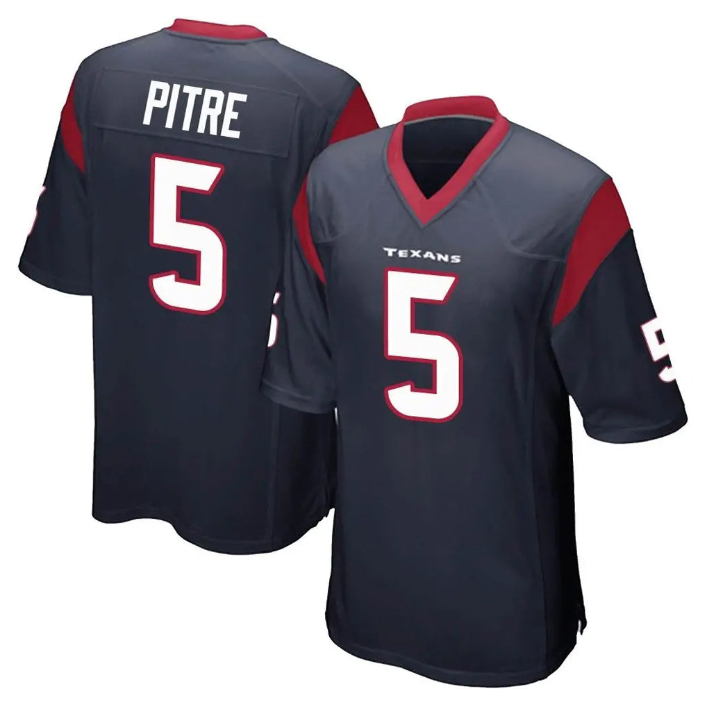 My Store H.Texans #5 Jalen Pitre Player Navy Home Game Stitched Jerseys