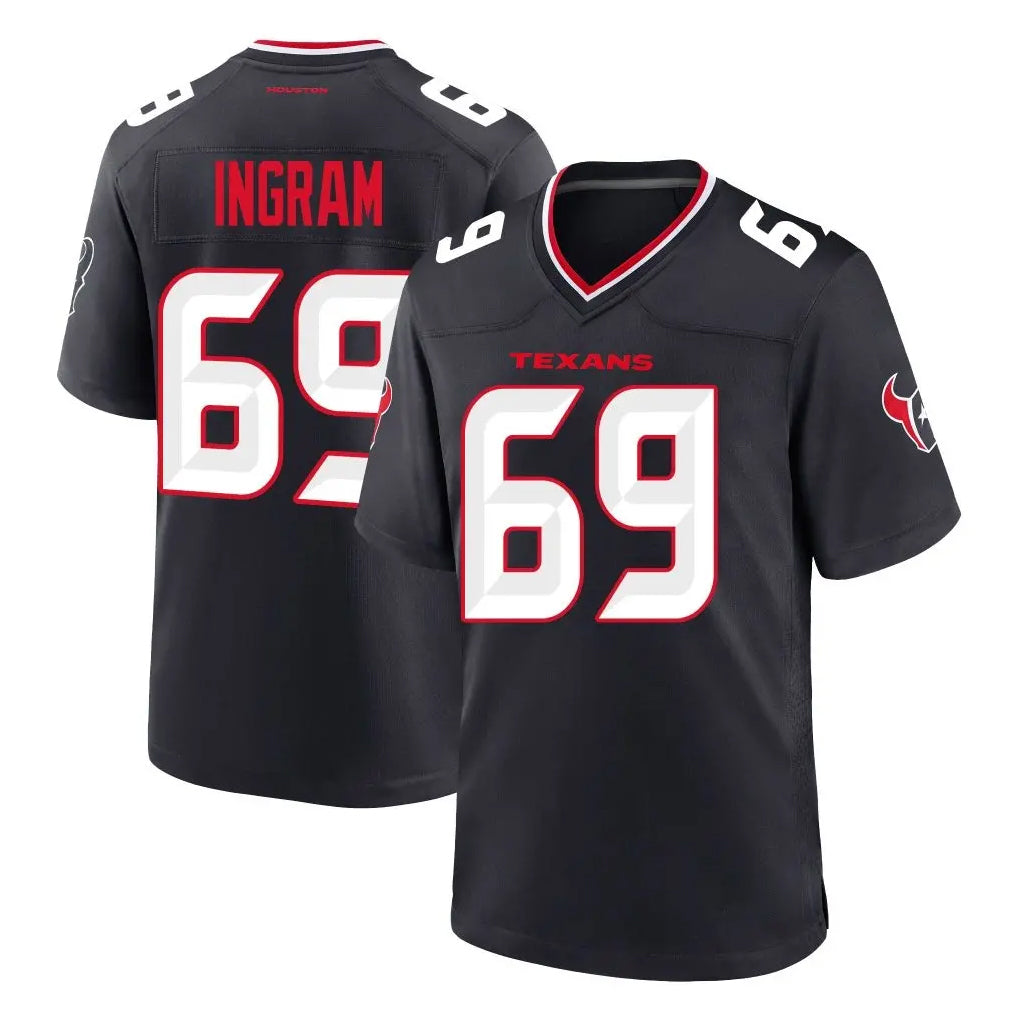 My Store H.Texans #69 Ed Ingram Player Navy Team Home Game Stitched Jerseys