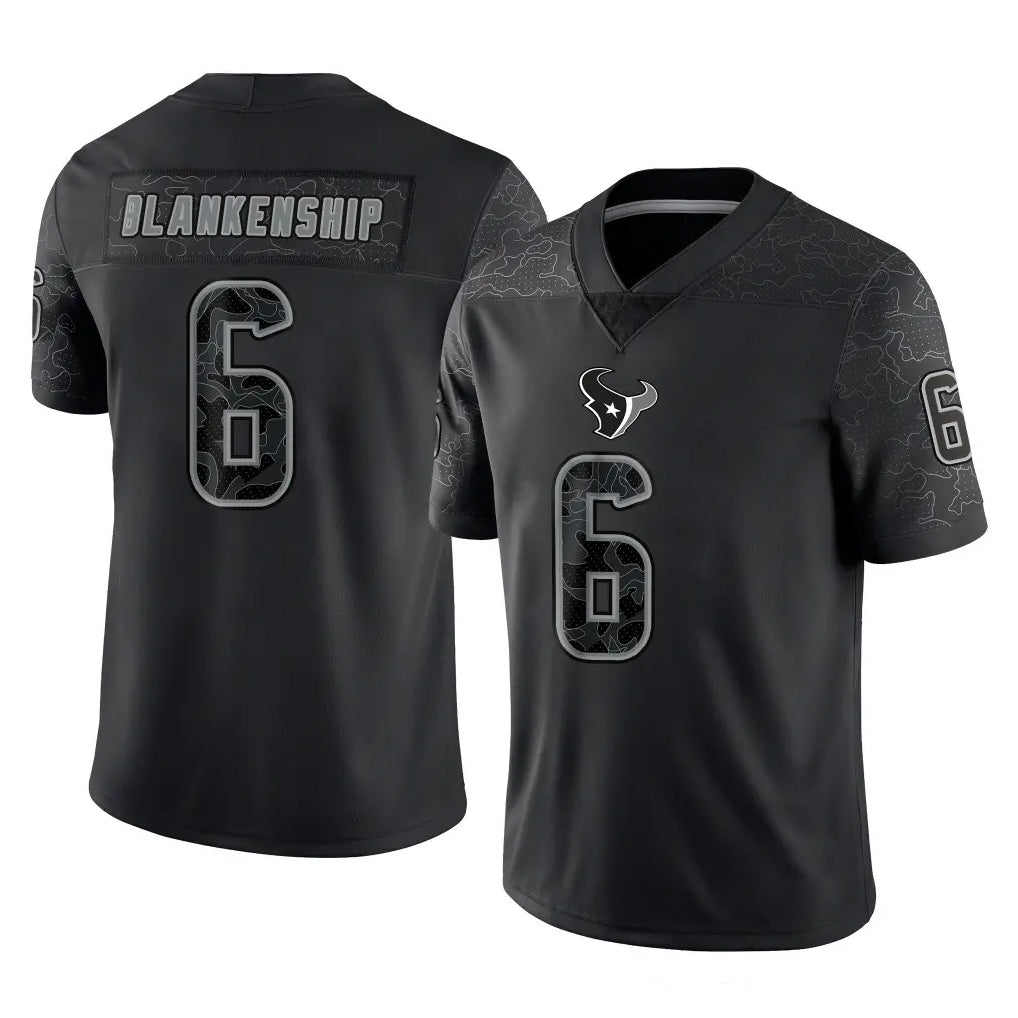 My Store H.Texans #6 Reed Blankenship Player Black Reflective Limited Game Stitched Jerseys