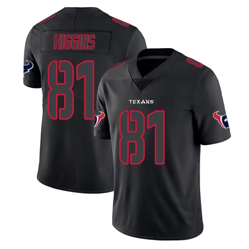 My Store H.Texans #81 Jayden Higgins Player Black Impact Limited Game Stitched Jerseys