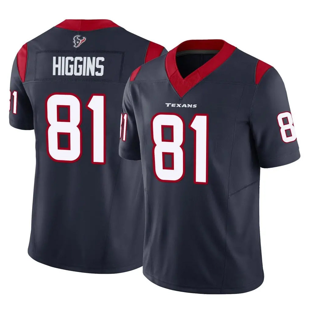 My Store H.Texans #81 Jayden Higgins Player Navy Limited Vapor F.U.S.E. Home Game Stitched Jerseys