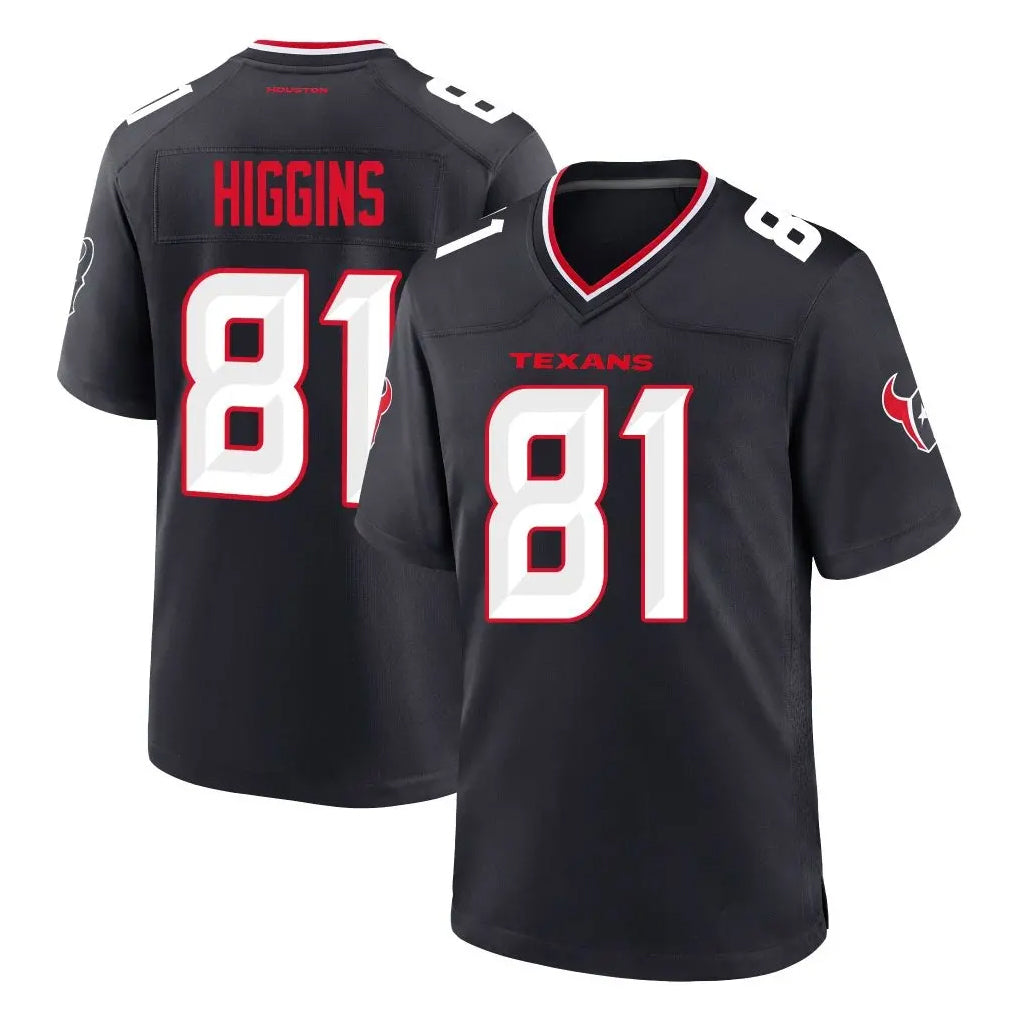 My Store H.Texans #81 Jayden Higgins Player Navy Team Home Game Stitched Jerseys