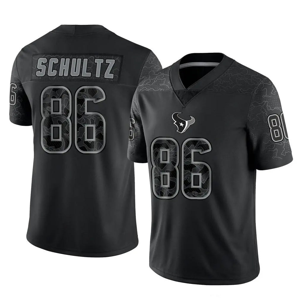 My Store H.Texans #86 Dalton Schultz Player Black Reflective Limited Game Stitched Jerseys