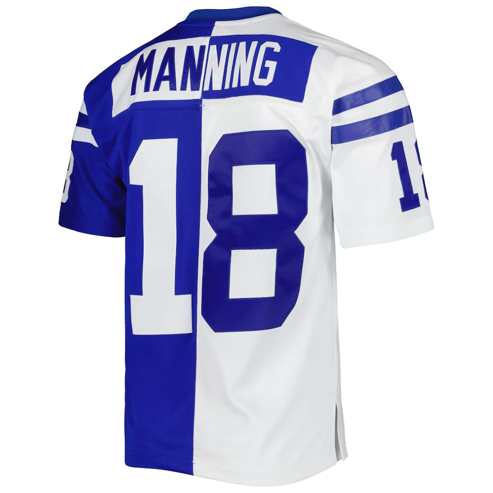 My Store I.Colts #18 Peyton Manning Mitchell & Ness RoyalWhite 1998 Split Legacy Replica Puhic Stitched Jerseys