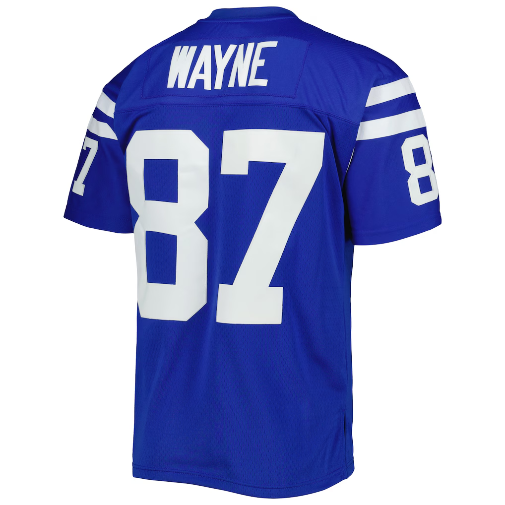 My Store I.Colts #87 Reggie Wayne Mitchell & Ness Royal Legacy Replica Puhic Game Stitched Jerseys