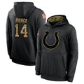 My Store IN.Colts #14 Alec Pierce Player Black Salute to Service Hoodies Limited Game Stitched Jerseys