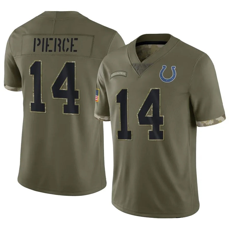 My Store IN.Colts #14 Alec Pierce Player Olive Salute To Service Limited Stitched Jerseys