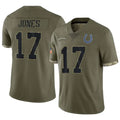 My Store IN.Colts #17 Daniel Jones Player Salute to Service Olive Stitched Jerseys